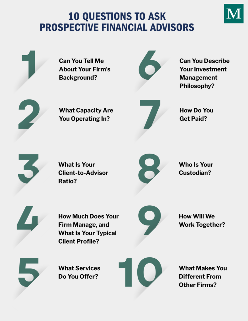 10 Questions to Ask Prospective Financial Advisors Blog Graphic - V2