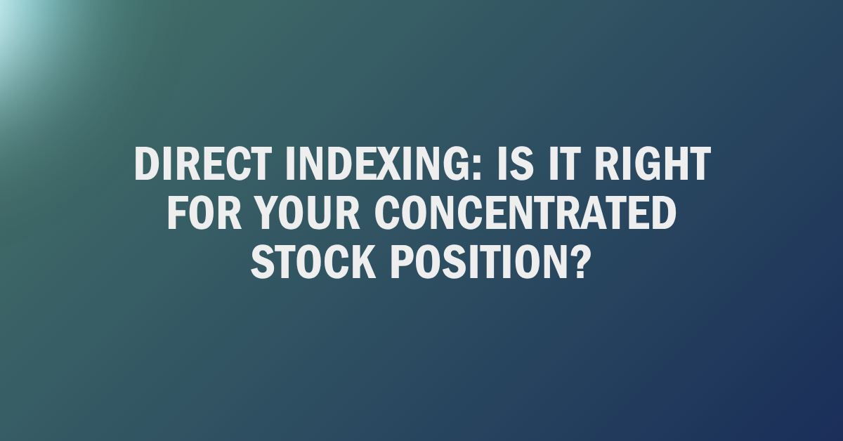 Direct indexing for concentrated stock position blog header graphic