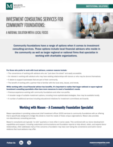 Mason Institutional Insights - National Solution with a Local Community Foundation Focus